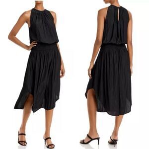 RAMY BROOK | Audrey Black Sleeveless Dress Halter Neck Midi Dress Women’s Size L